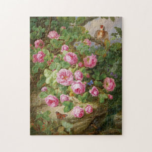 Rosen still Life Butterfets Bird Viktorianisch Puzzle