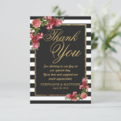 Rosen-Streifen und Gold danken Ihnen Karten (Stehend Vorderseite)