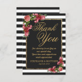 Rosen-Streifen und Gold danken Ihnen Karten (Vorne/Hinten)