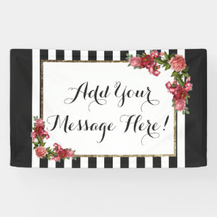 Rosen-Streifen und GoldKontur Banner