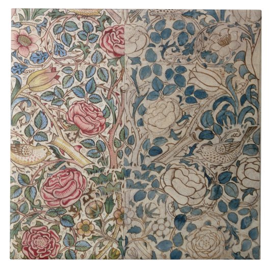 "Rosen" Tapetenentwurf (Bleistift und w/c auf Fliese (Vorderseite)