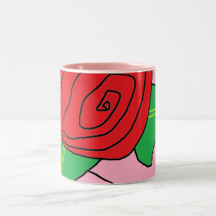 Rosen-Tasse 2 Zweifarbige Tasse