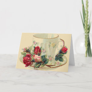 Rosen-Tasse Liebesnotiz-Karte Karte