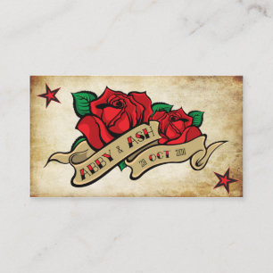 Rosen-Tattoo individuell gestaltete RSVP Begleitkarte