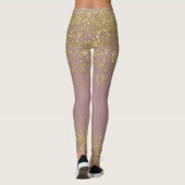 Rosen-u. Goldglänzende Leggings (Rückseite)