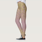 Rosen-u. Goldglänzende Leggings (Links)