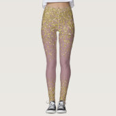 Rosen-u. Goldglänzende Leggings (Vorderseite)