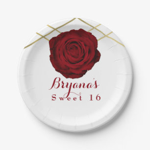 Rosen-u. Goldlinien elegante Party-mit Pappteller