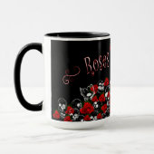 Rosen u. Schädel schwarz u. rote Tasse, weiblich Tasse (Links)