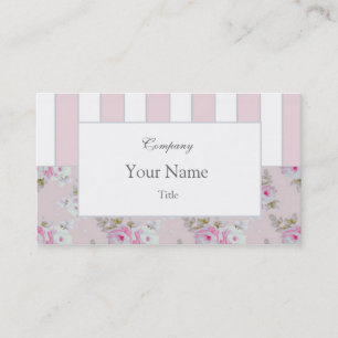 Rosen-u. Streifen-Geschäft Card_Pink Visitenkarte