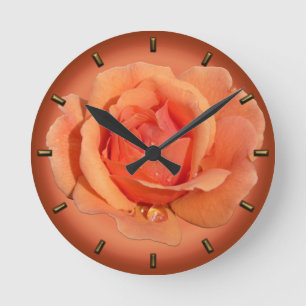 Rosen-Uhr-Uhr-Uhr-Uhr-Peach-Orange-Rose Uhr