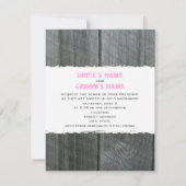 Rosen und Barnwood Hochzeitsempfang Einladung (Rückseite)
