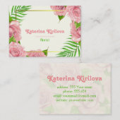 Rosen und Blätter aus Palmen Visitenkarte (Vorne/Hinten)