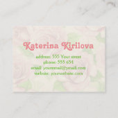 Rosen und Blätter aus Palmen Visitenkarte (Rückseite)