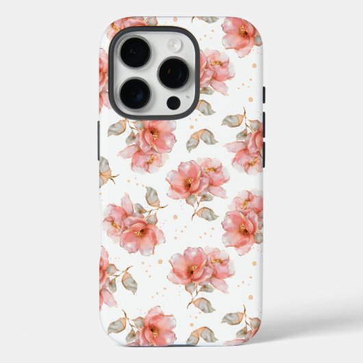 Rosen und Blätter, rosa Case-Mate iPhone Hülle (Rückseite)