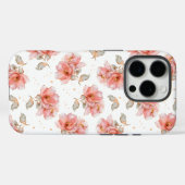 Rosen und Blätter, rosa Case-Mate iPhone Hülle (Rückseite (Horizontal))