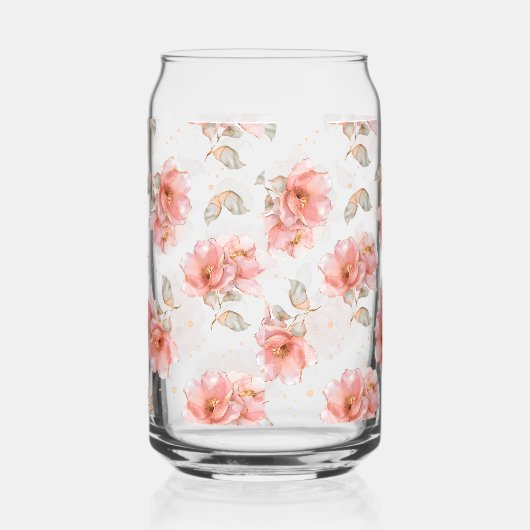 Rosen und Blätter, rosa Dosenglas (Rechts)