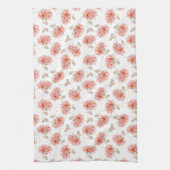 Rosen und Blätter, rosa Geschirrtuch (Vertikal)