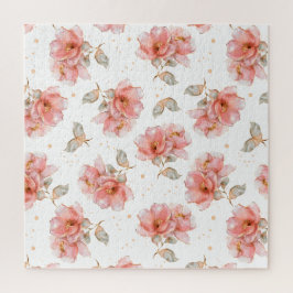 Rosen und Blätter, rosa Puzzle