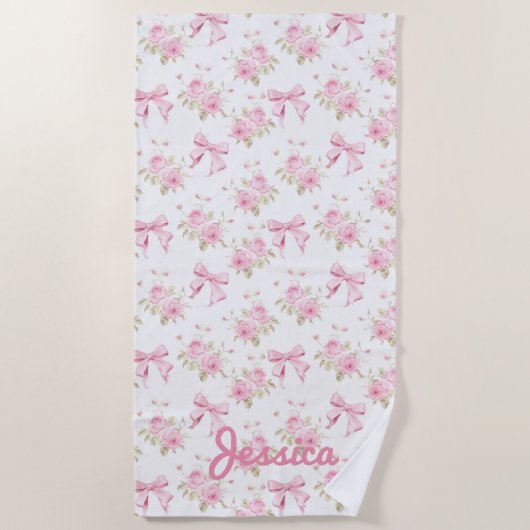 Rosen und Bogen - Coquette Strandtuch (Vorderseite)