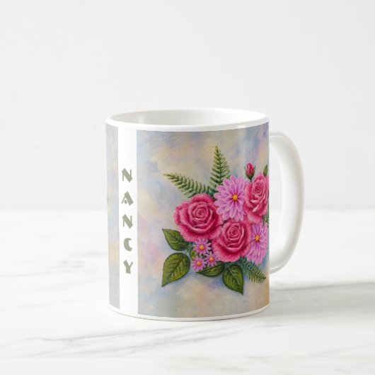 Rosen- und Dahlien-Kaffeetasse Kaffeetasse (VorderseiteRechts)