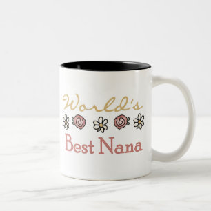 Rosen und die beste Nana der Gänseblümchen-Welt Zweifarbige Tasse