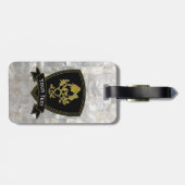 Rosen-und Distel-Perlmutt-Muster Gepäckanhänger (Rückseite horizontal)