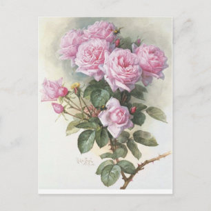 Rosen und eine Hummel von Paul de Longpre Postkarte