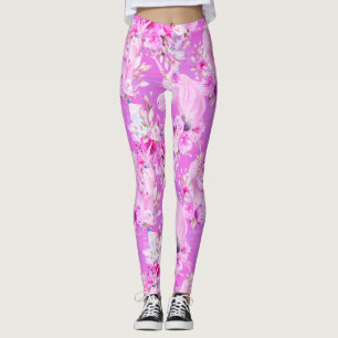 Rosen und Einhorn, rosa Leggings
