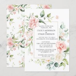 Rosen und Eukalyptus-Blumenzwiebeln Einladung