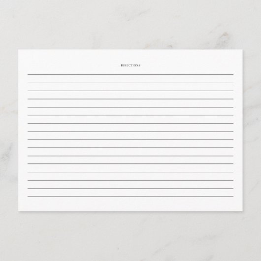 Rosen und Eukalyptus Bridal Rezept Begleitkarte (Rückseite)