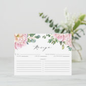 Rosen und Eukalyptus Bridal Rezept Begleitkarte (Stehend Vorderseite)