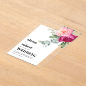 Rosen und Eukalyptus-Hochzeit Acryleinladungen (Ablage )