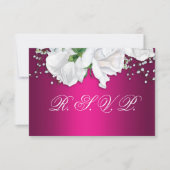 Rosen und Fuchsienrosa Hochzeit RSVP Karte (Vorderseite)