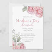 Rosen und Gipskraut Muttertag Brunch Einladung (Vorderseite)