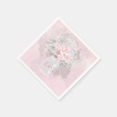 Rosen und Gipskraut Serviette (Ecke)