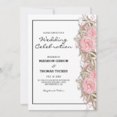 Rosen und Glitzer Einladung (Vorderseite)