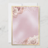 Rosen und Gold Quinceñera, rot und rosa Einladung (Rückseite)