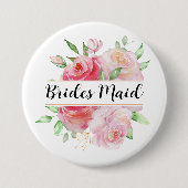 Rosen und Grünblumen Button (Vorderseite)