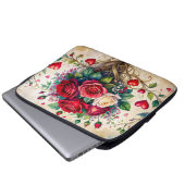 Rosen und Herzen Laptopschutzhülle (Vorne Knopf)