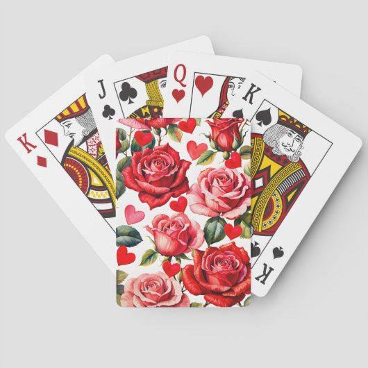Rosen und Herzen Spielkarten (Rückseite)