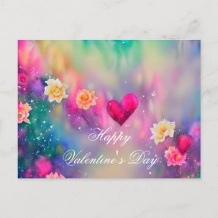 Rosen und Herzen verschmelzen valentine Postkarte