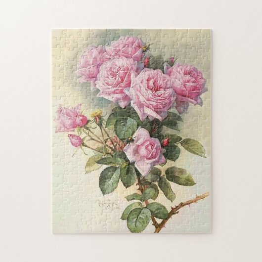 Rosen und Hummeln Paul de Longpre Fine Art Puzzle (Vertikal)
