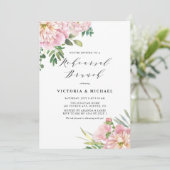 Rosen und Hydrangeas Probe Brunch Einladung (Stehend Vorderseite)