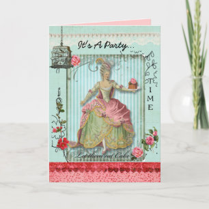 Rosen und Kuchen-Einladungs-Karte Einladung