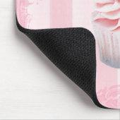Rosen-und Kuchen-rosa Zuckerguss Mousepad (Ecke)
