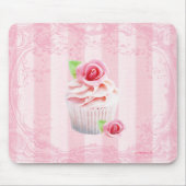 Rosen-und Kuchen-rosa Zuckerguss Mousepad (Vorne)