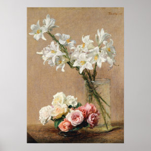Rosen und Lilien von Henri Fantin–Latour Poster