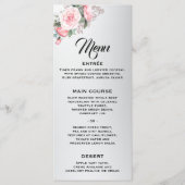 Rosen und Luxe Silver Wedding Menükarte (Vorderseite)