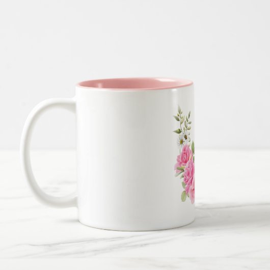 Rosen und Milchnamen in englischer und hebräischer Zweifarbige Tasse (Links)